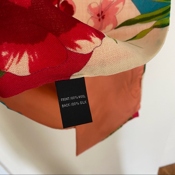 Floral Wool & Silk Scarf - Picture 3 of 4
